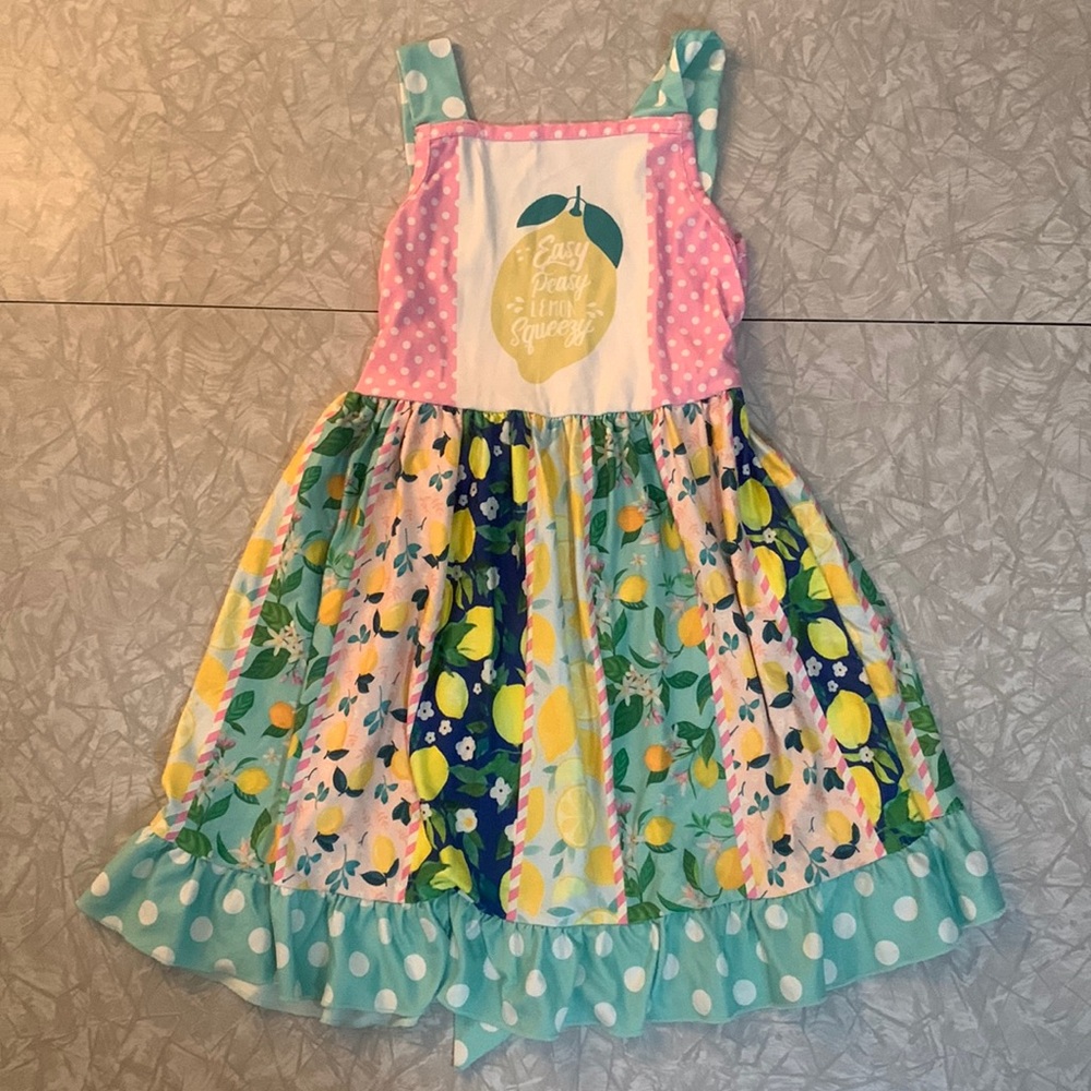 Girls Size 5 Easy Peasy Lemon Squeezy Dress 🍋